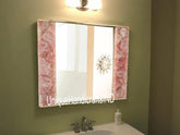 Wall Mirror in Rose quartz stone - Handcrafted Natural Stone Frame-Mirror mid century Interior, Luxury Vanity wall mirror Unique Handicrafts IND